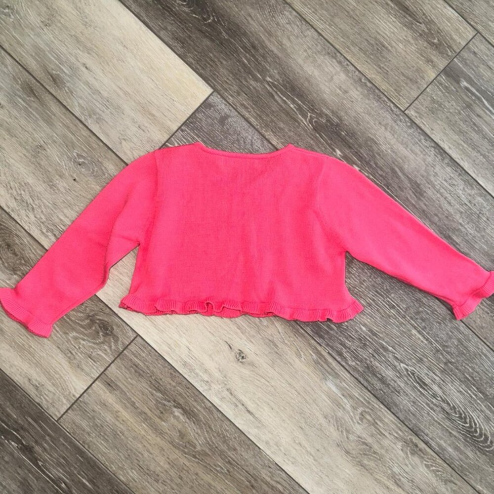 EUC‎ American Princess Girls 12 Months Flower embroidered Half Cardigan sweater